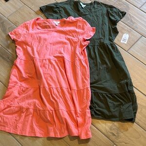 Time and Tru Women's Maxi Dresses in Coral and Olive